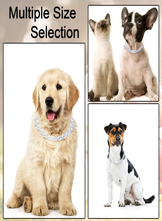 KOLODOGO Dog Chain Collar Glitter Diamond Cuban Collar Walking Metal Chain Collar with Design Secure Buckle Pet Metal Link Chain Jewelry Accessories for Small Medium Large Dogs Cats - Image 2